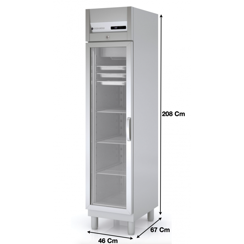 Réfrigérateur - 600 L - noir - avec porte en verre - Maxima