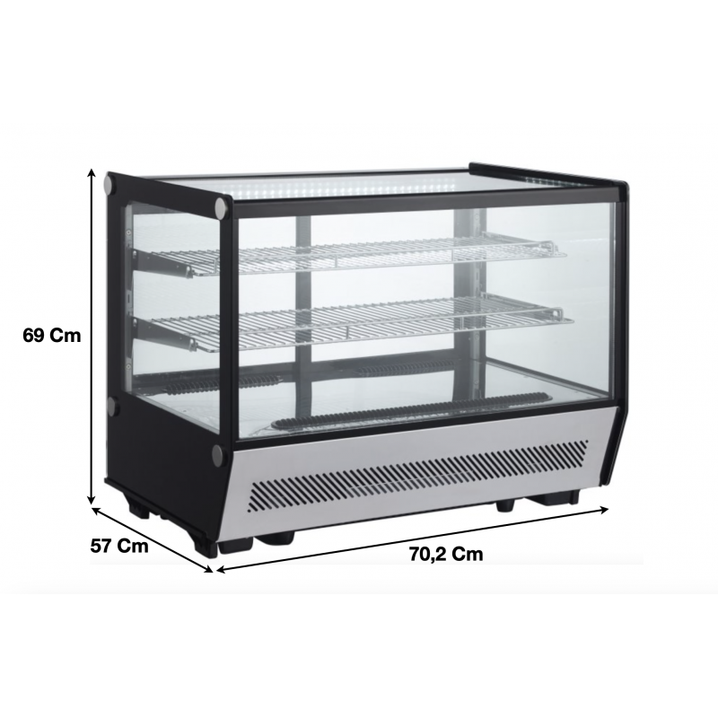 Mini vitrine de comptoir réfrigéré +3°+12°C - 70 Litres blanche ou