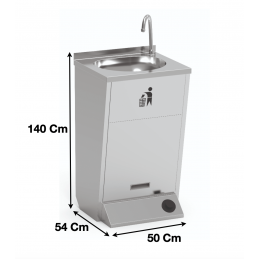 Lave-mains autonome à commande au sol avec poubelle | LPA54 | ERATOS